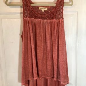 Rusty Pink, Knit Detailed Tank-Top